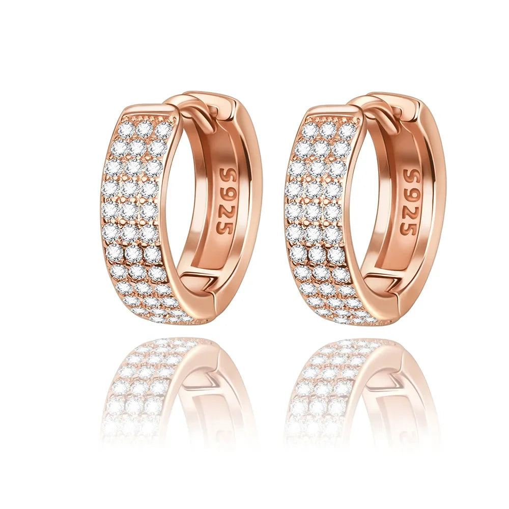 Luxury Original 925 Sterling Silver Chunky Hoop Earrings – Big Heart Circle Zircon Design - Image 78