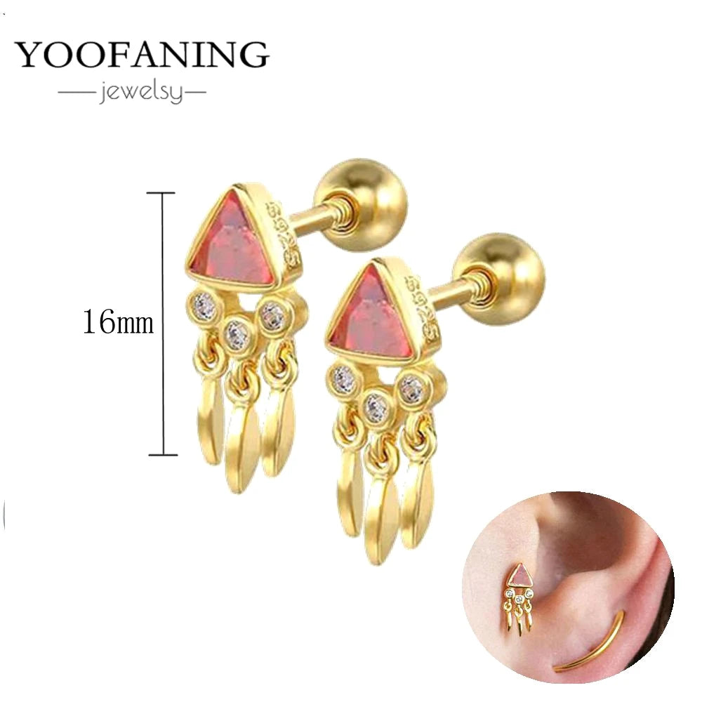 925 Sterling Silver Red Series Hoop Earrings – Red Zircon Love, Strawberry & Starfish Design - Image 32