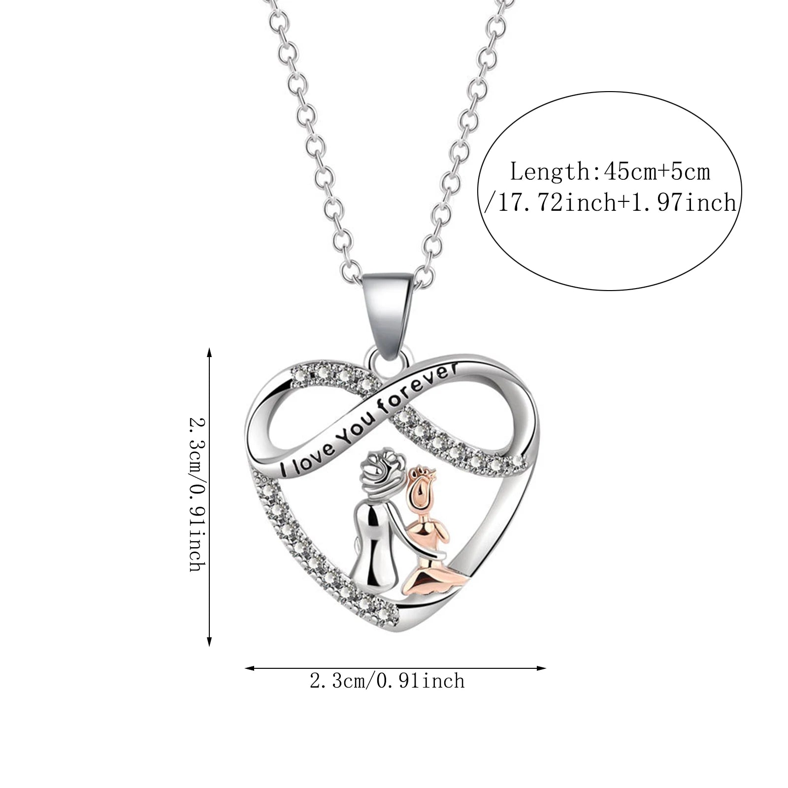 Endless Love Necklace for Aunt & Niece – Copper with Inlaid Zirconia - Image 6