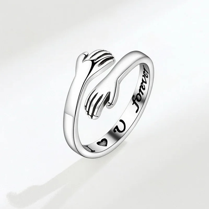 Romantic Heart Hand Hug Ring for Women & Men - Image 5