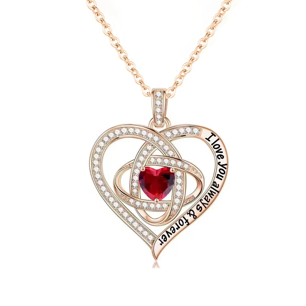 Luxury Red Zircon Pendant Necklace with Rose Flower Gift Box - Image 8