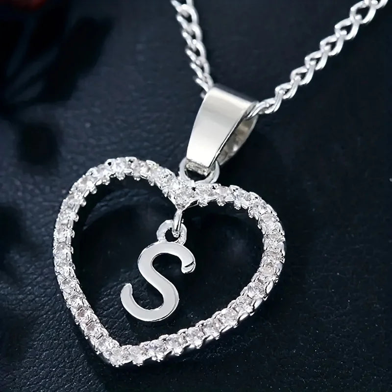 Bohemian Style Heart-Shaped Letter Pendant Necklace - Image 6
