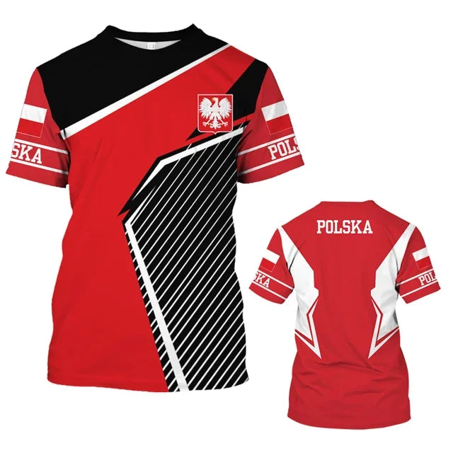 Polish Polska White Eagle Emblem T-Shirt – 3D Nation Flag Graphic Tee for Men - Image 9