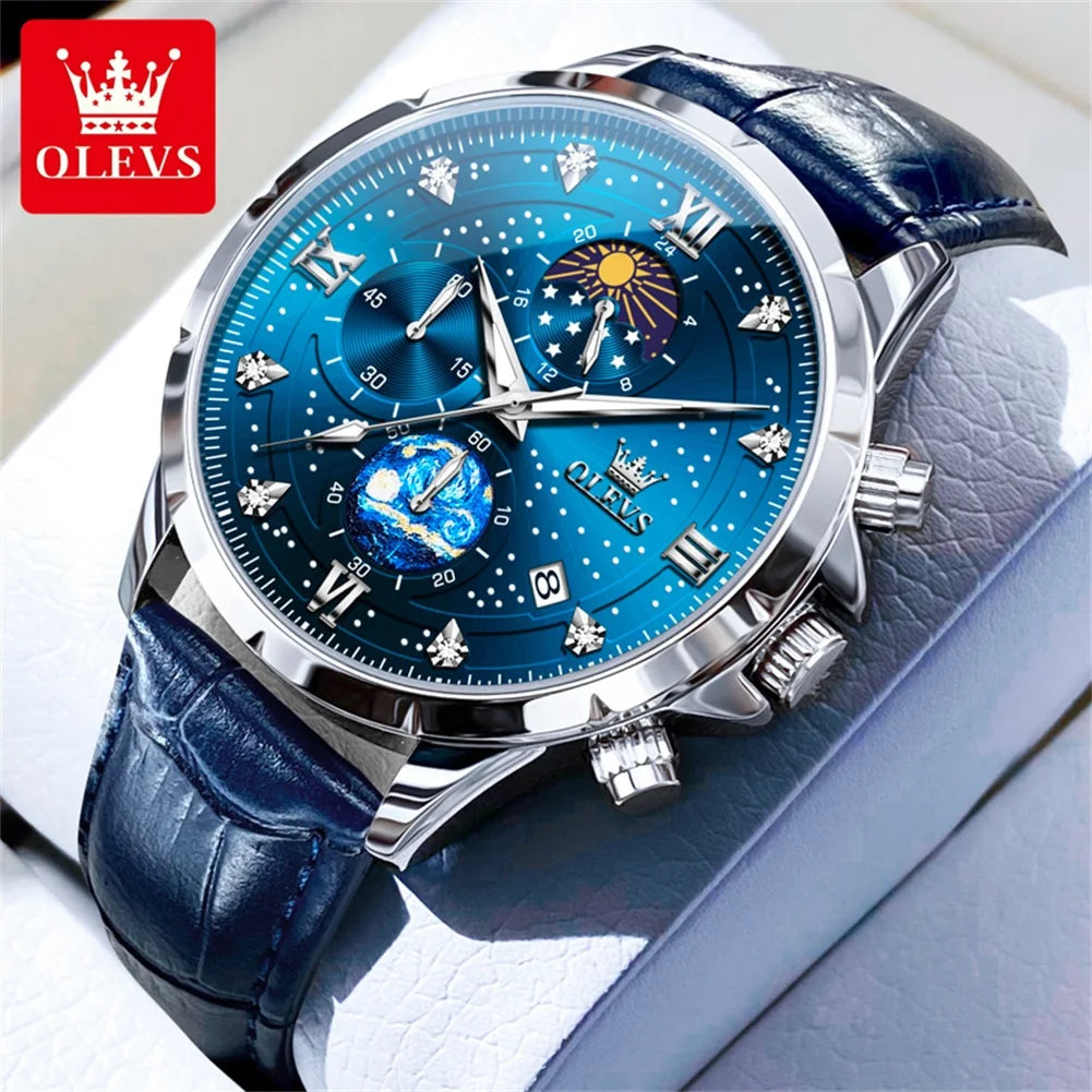 OLEVS 9807 Men's Quartz Chronograph Watch – Multifunction Waterproof Timepiece with Luminous Display - Image 10