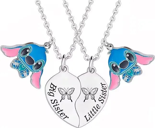1 Pair Lilo & Stitch Pendant Necklaces – Kawaii Stainless Steel Couple Neck Chains - Image 16
