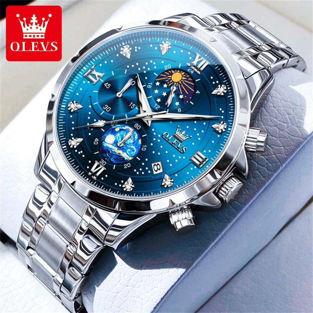 OLEVS 9807 Men's Quartz Chronograph Watch – Multifunction Waterproof Timepiece with Luminous Display - Image 9