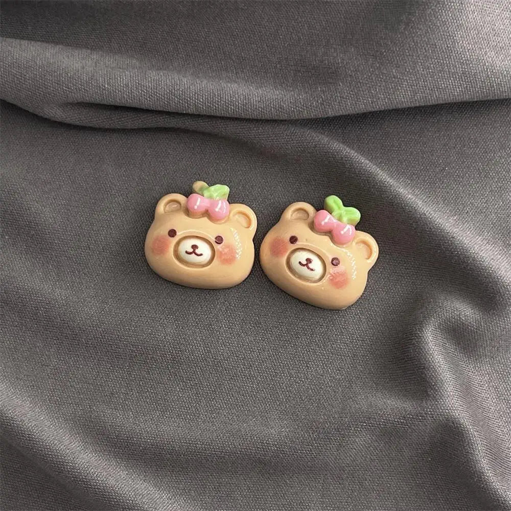 10pcs Kawaii Cartoon Milk Tea Coffee Cake Bear Flatbacks – Hair Embellishments for DIY Bows & Wedding Hairpin Accessories - Image 12