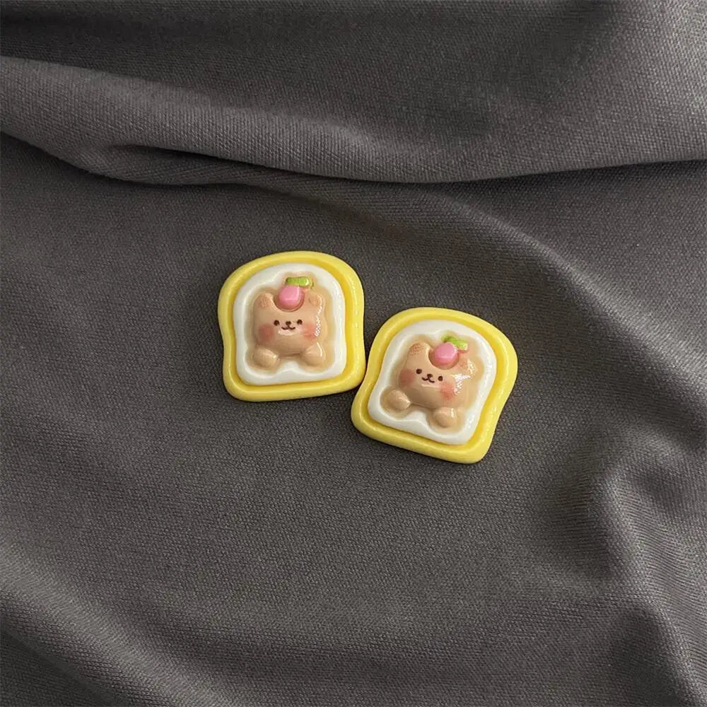 10pcs Kawaii Cartoon Milk Tea Coffee Cake Bear Flatbacks – Hair Embellishments for DIY Bows & Wedding Hairpin Accessories - Image 3