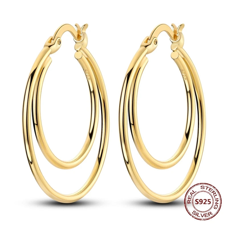 Rose Gold Star & Moon Hoop Earrings – 925 Sterling Silver Dangle Jewelry for Women - Image 24