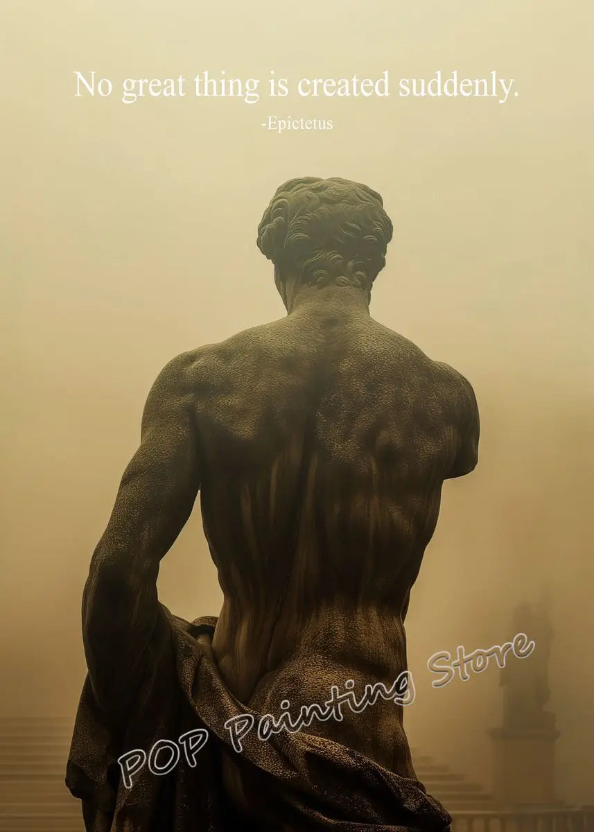 Stoic Wisdom Philosophical Quote Poster – Minimalist Greek Sculpture Canvas Wall Art - Image 7