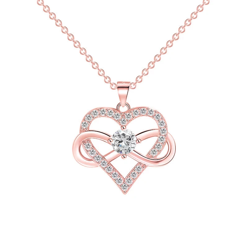 Luxury Infinity Love Heart Zircon Pendant Necklace – Romantic Gift for Her (2025 New) - Image 8