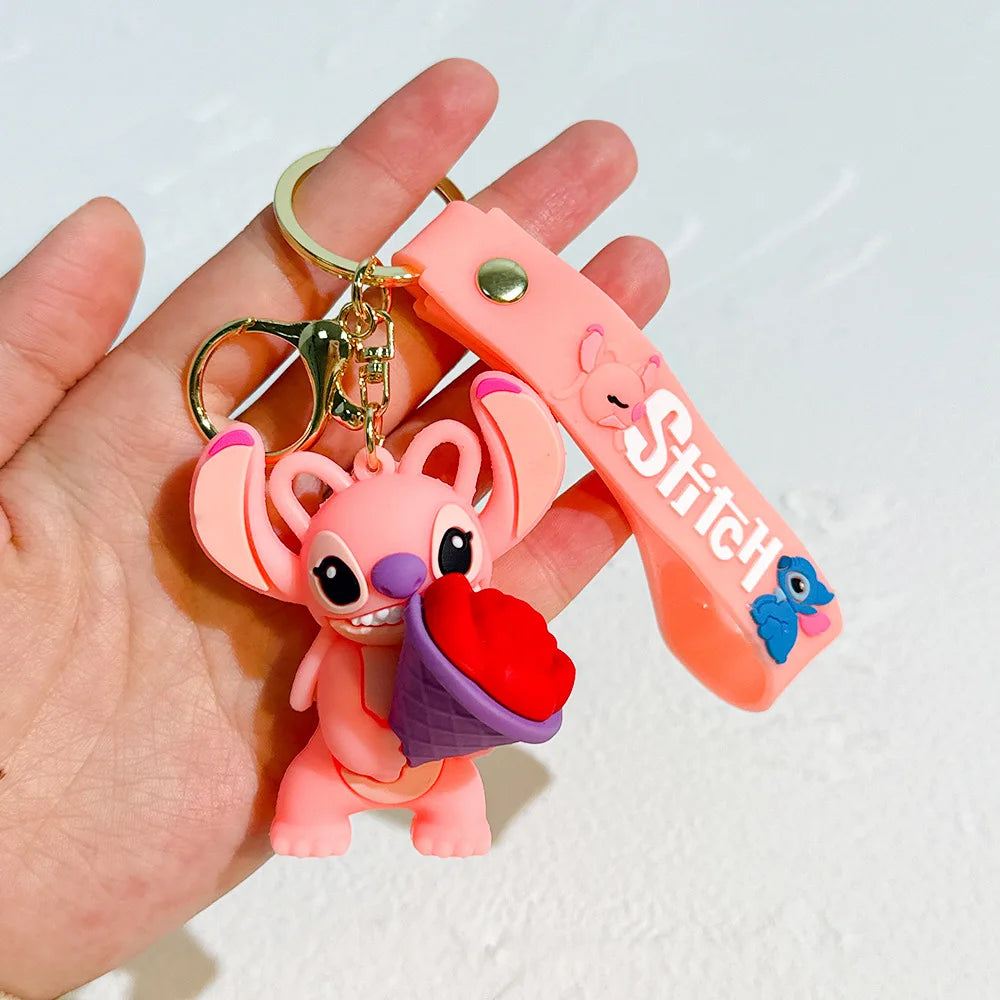 MINISO Romantic Stitch Earphone Bag Keychain – Cute Key Ring & Pendant Gift for Couples/Friends - Image 8