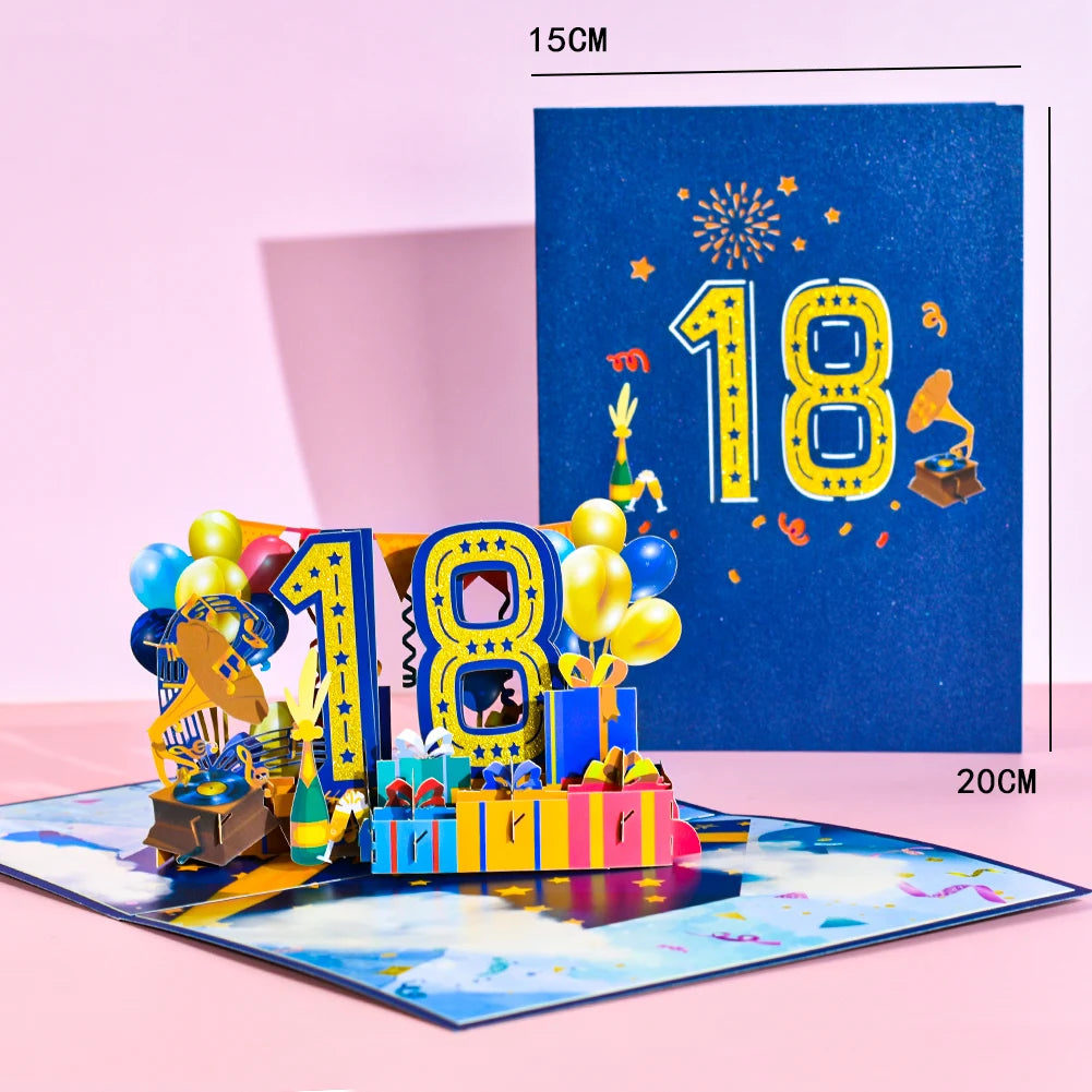 Anniversary & Birthday Pop-Up Number Card – 1st, 18th, 21st Celebration Greeting Card - Image 30