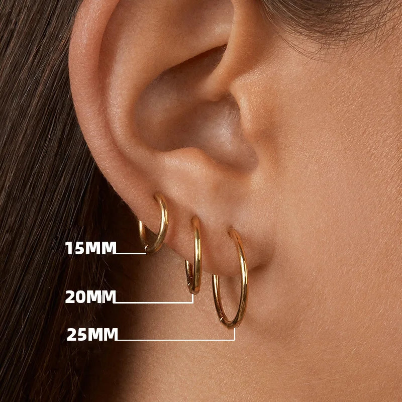 MamacitaSlay Trendy 18K Gold Plated Hoop Earrings – Stainless Steel Jewelry for Women - Image 2