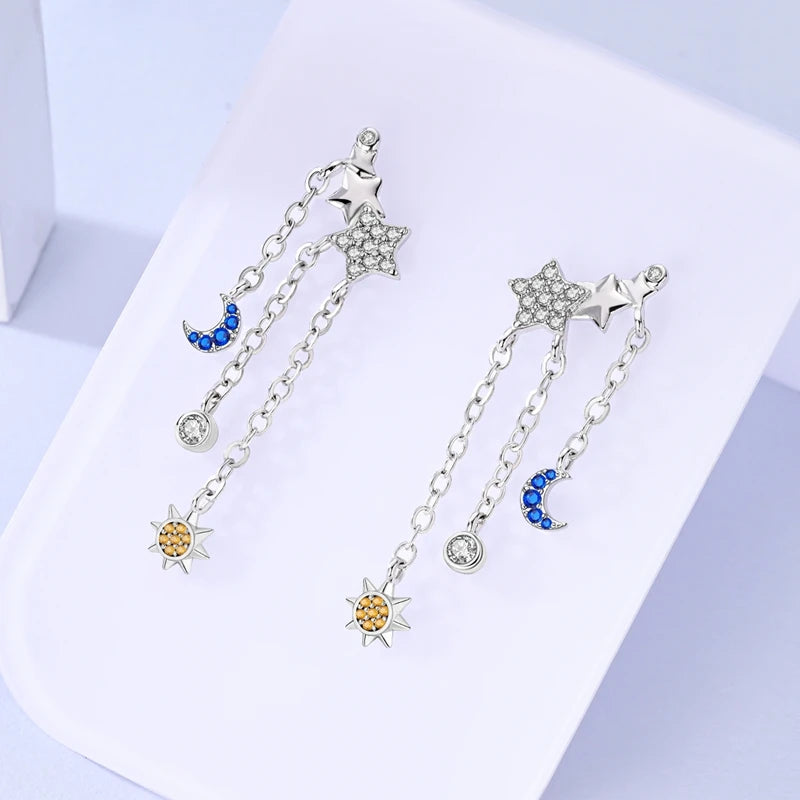 New 925 Sterling Silver Tassel Earrings – Love Heart, Star, Moon, Dragonfly & Tulip Designs - Image 3