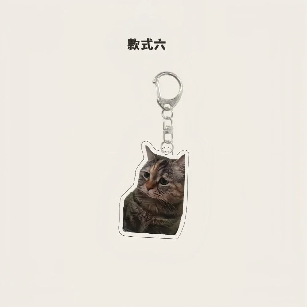 Funny Rambling Goat & Huh Cat Meme Keychain – Screaming Confused Cat Pendant Gift - Image 6