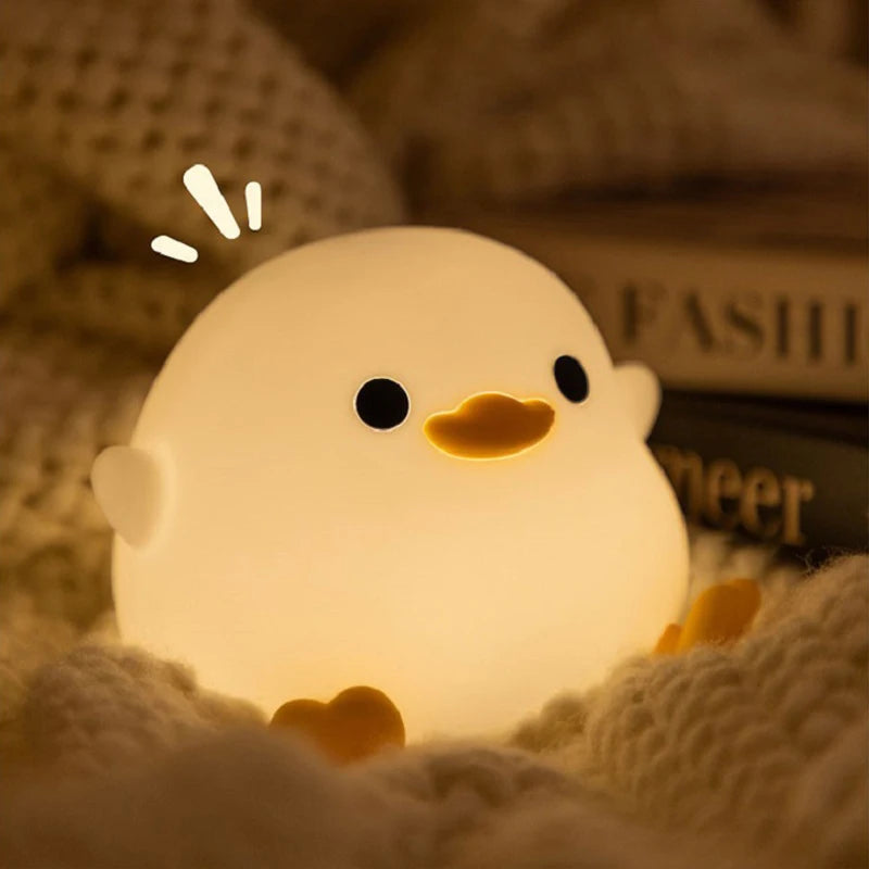 Doudou Duck Night Light – Soft Silicone Lamp for Kids - Image 3