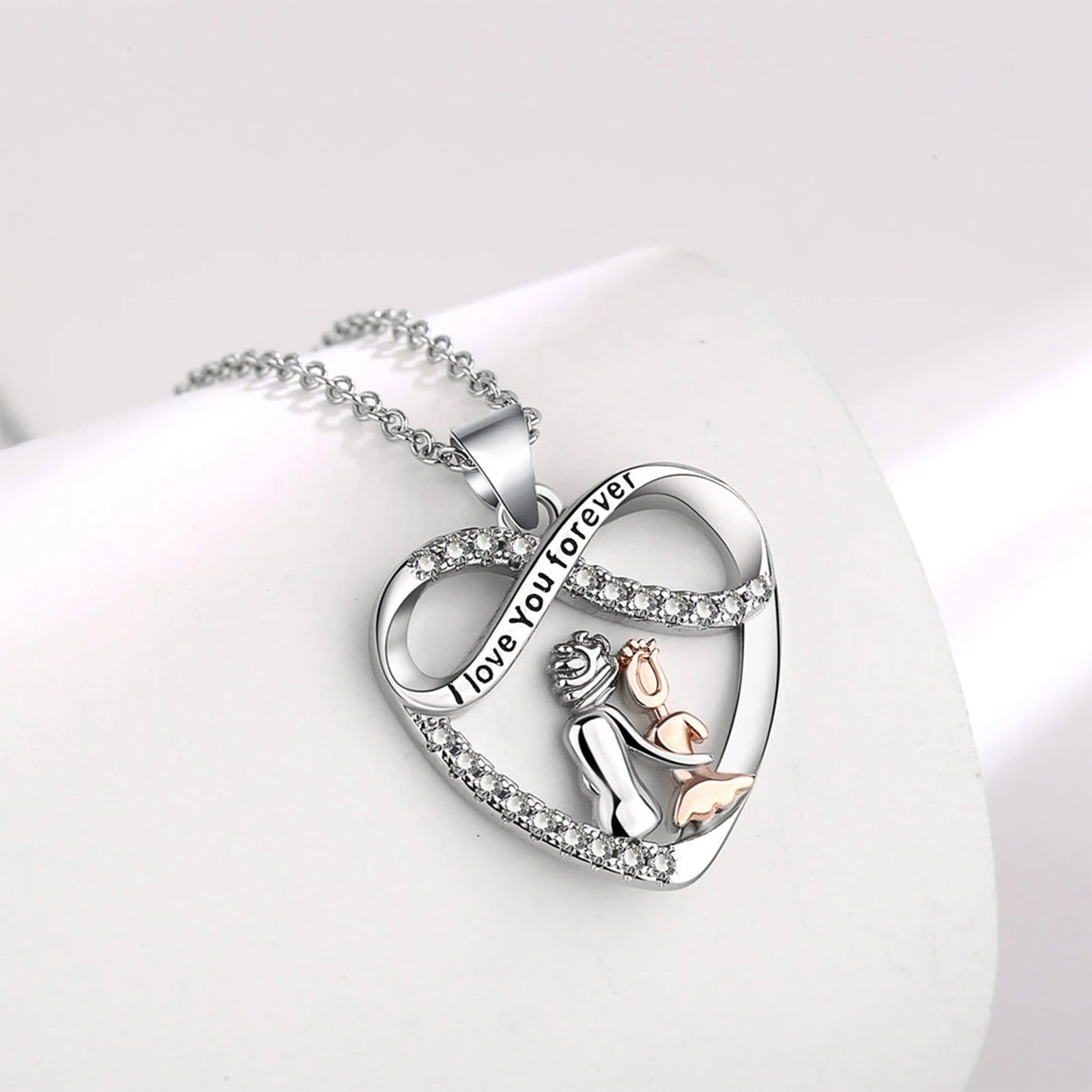 Endless Love Necklace for Aunt & Niece – Copper with Inlaid Zirconia - Image 3