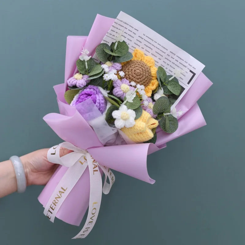 Finished Knitted Sunflower Bouquet – Handmade Crochet Flower Gift for Valentine’s, Mother’s Day, Birthday & Graduation - Image 12