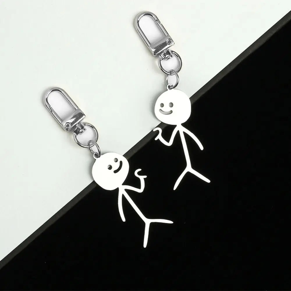 Unique Than Heart Stickman Couple Keychain – Fun & Creative Metal Keyring Gift - Image 8