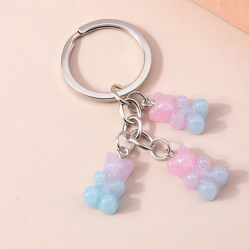 Cute 3D Dazzling Bear Keychain – Sparkling Animal Pendant for Car Keys & Handbags - Image 33