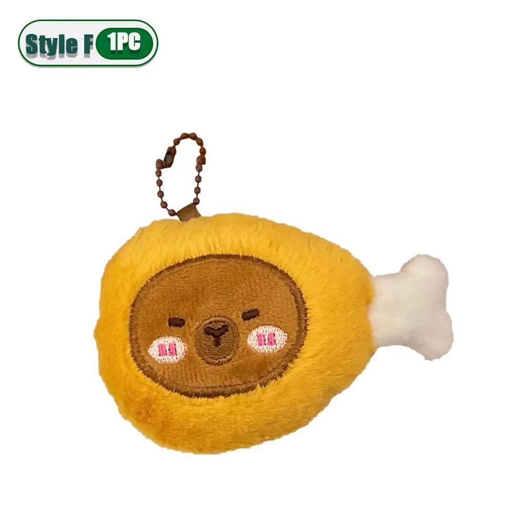 1–10PCS Gourmet Capybara Plush Pendant – Cute Cartoon Doll for Bags, Decor & Gifts - Image 20