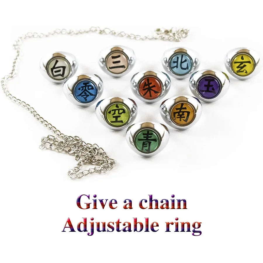 10pcs Naruto Akatsuki Rings Set – Anime Cosplay Accessories for Kids & Fans - Image 4