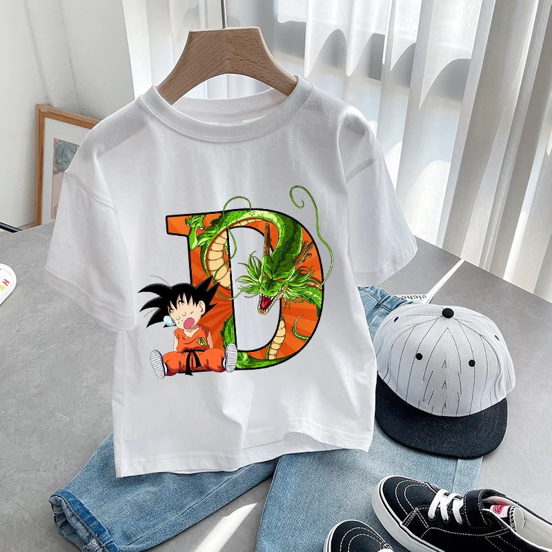 Dragon Ball Goku T-Shirt – A-Z Letter Print Cotton Tee for Boys & Toddlers - Image 4