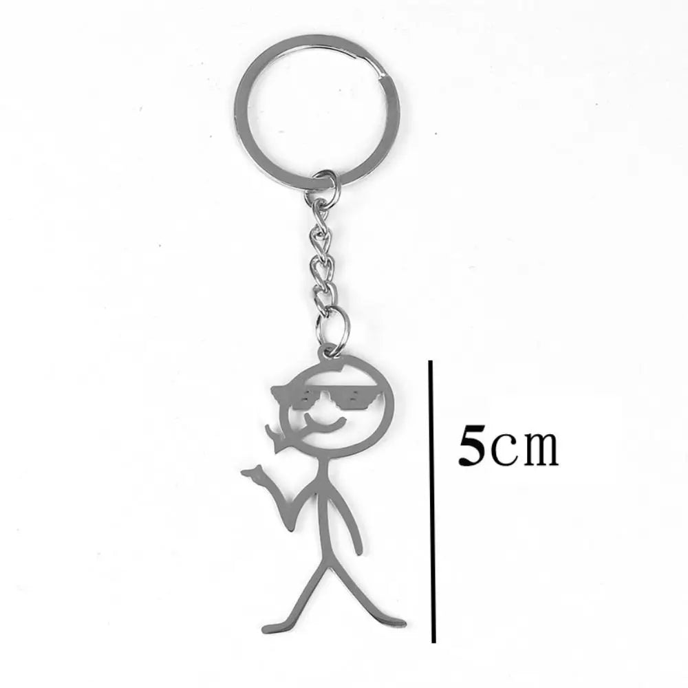 Unique Than Heart Stickman Couple Keychain – Fun & Creative Metal Keyring Gift - Image 5
