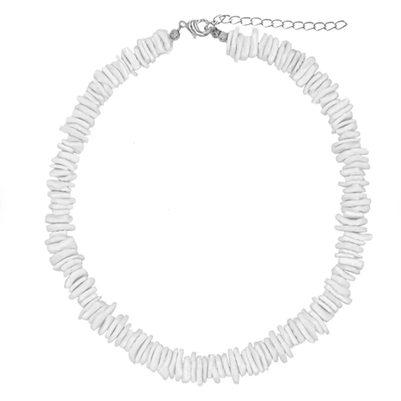 Square White Puka Shell Necklace – Surfer Choker Beach Style for Men & Women - Image 7