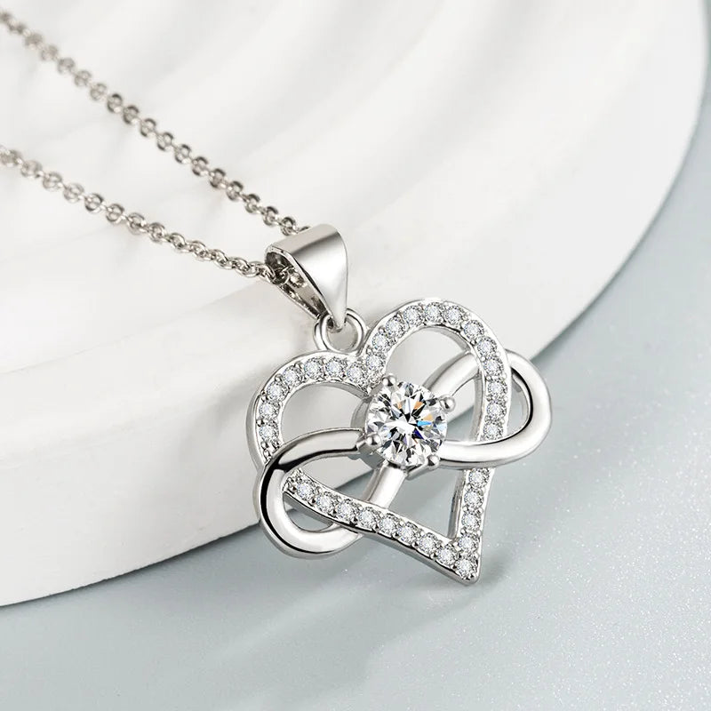 Luxury Infinity Love Heart Zircon Pendant Necklace – Romantic Gift for Her (2025 New) - Image 6