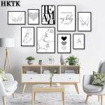 Scandinavian Style Canvas Poster – Nordic Simple Love Art Painting