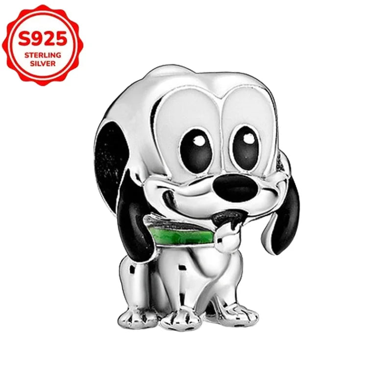 Disney 925 Sterling Silver Beads – Mickey, Stitch, Princess, Cinderella Charms for DIY Bracelets - Image 56