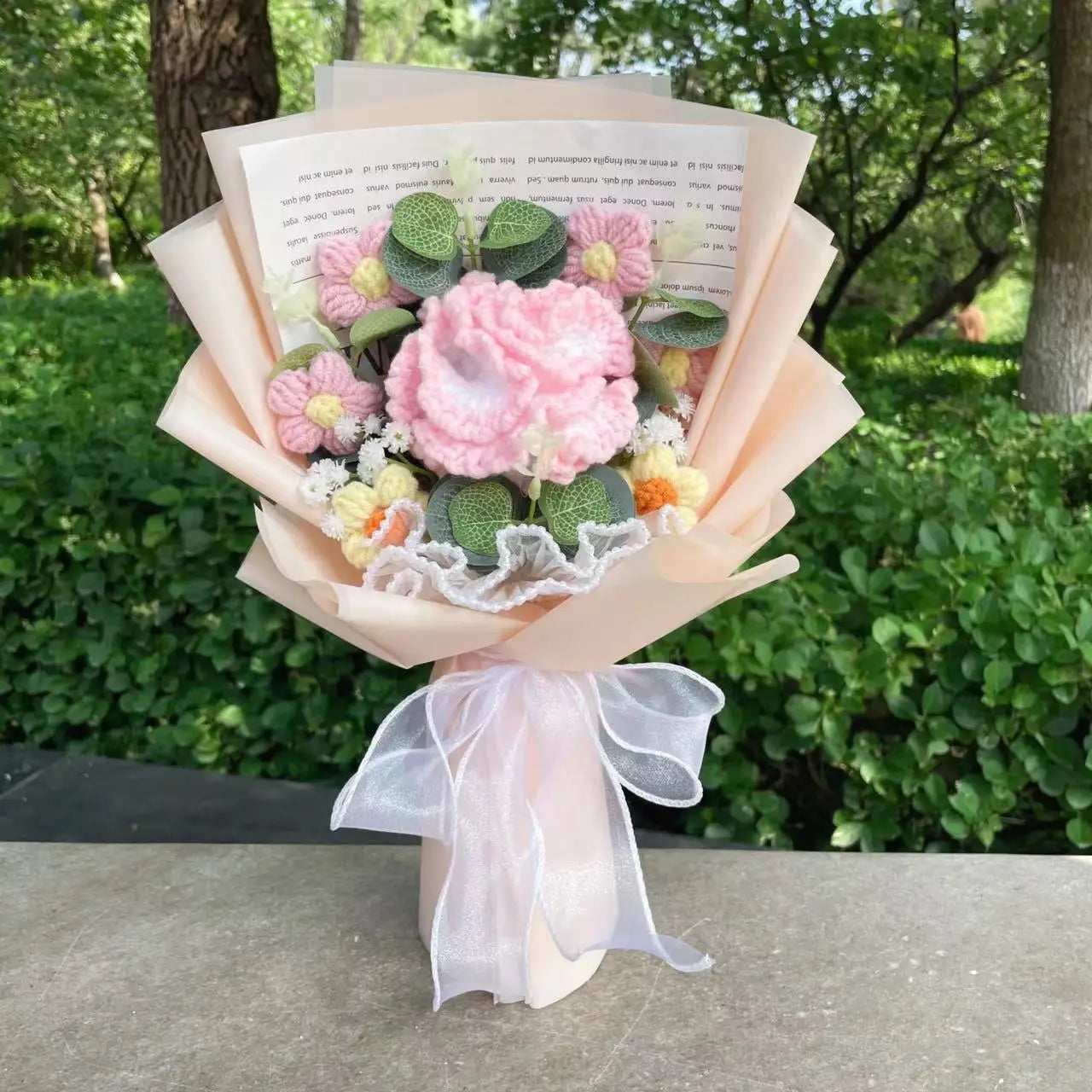 Finished Knitted Flowers – Sunflower Crochet Bouquet for Gifts & Decor - Image 32