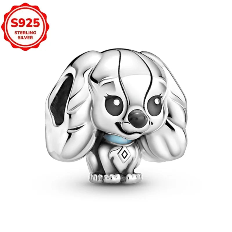 Disney 925 Sterling Silver Beads – Mickey, Stitch, Princess, Cinderella Charms for DIY Bracelets - Image 55