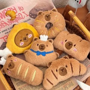 1β10PCS Gourmet Capybara Plush Pendant β Cute Cartoon Doll for Bags, Decor & Gifts