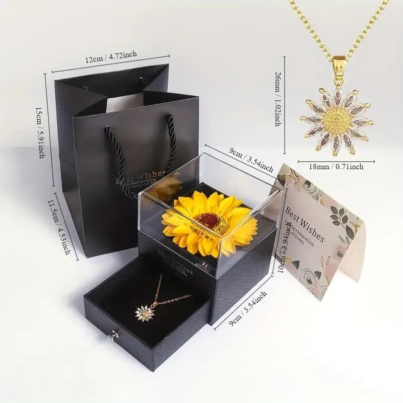 Sunflower Necklace with Gift Box - Image 6