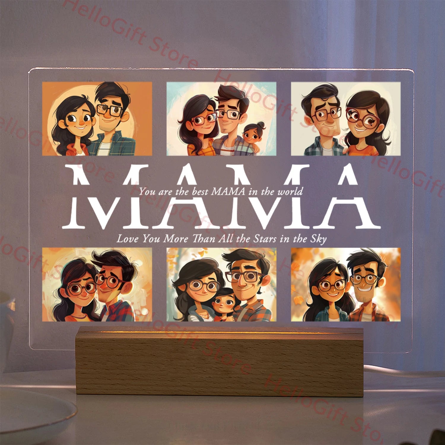 Personalized 3D Acrylic Photo Lamp – Custom Text Night Light for Mom, Dad, Family & Love Gifts - Image 12