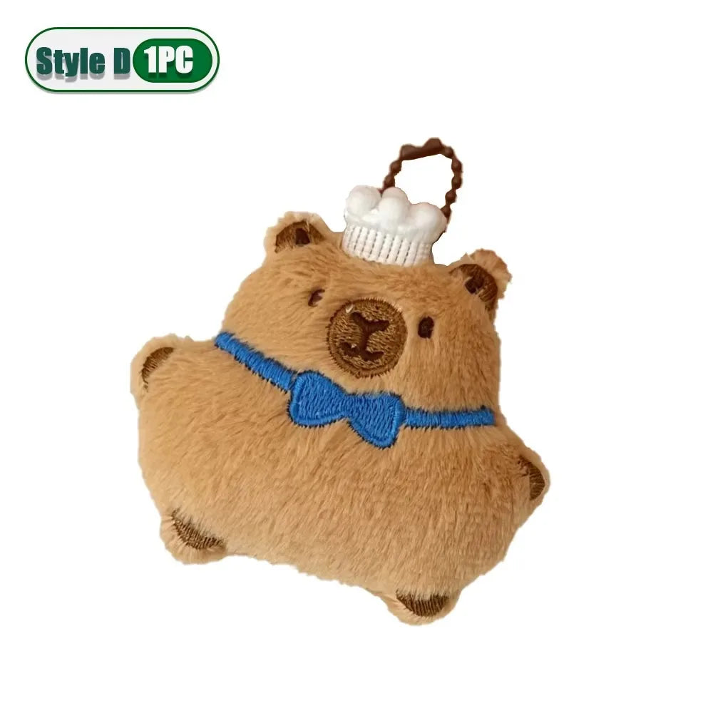 1–10PCS Gourmet Capybara Plush Pendant – Cute Cartoon Doll for Bags, Decor & Gifts - Image 10