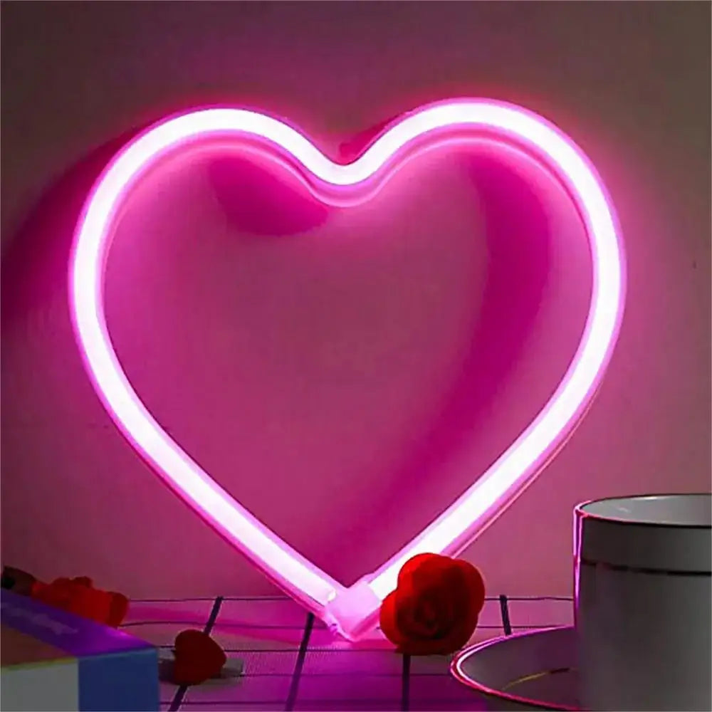 Neon Heart LED Light – Pink Heart-Shaped Sign for Home Décor & Gifts - Image 3