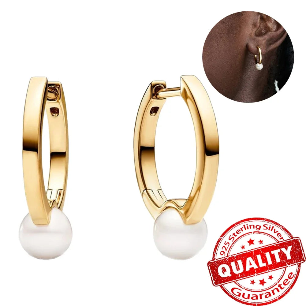 Luxury Original 925 Sterling Silver Chunky Hoop Earrings – Big Heart Circle Zircon Design - Image 57