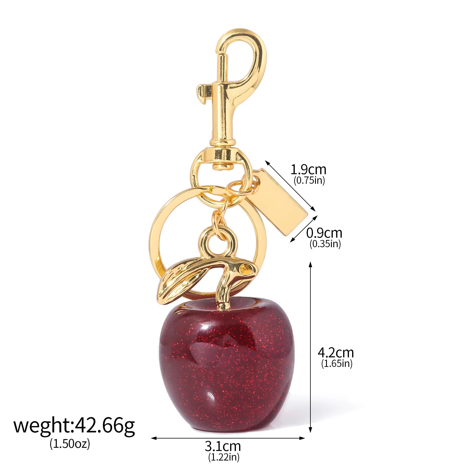 Fashion Delicious Red Apple Keychain – Summer Fruit Pendant for Women & Men - Image 7