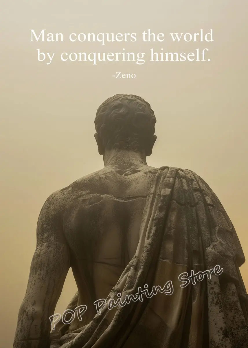 Stoic Wisdom Philosophical Quote Poster – Minimalist Greek Sculpture Canvas Wall Art - Image 28