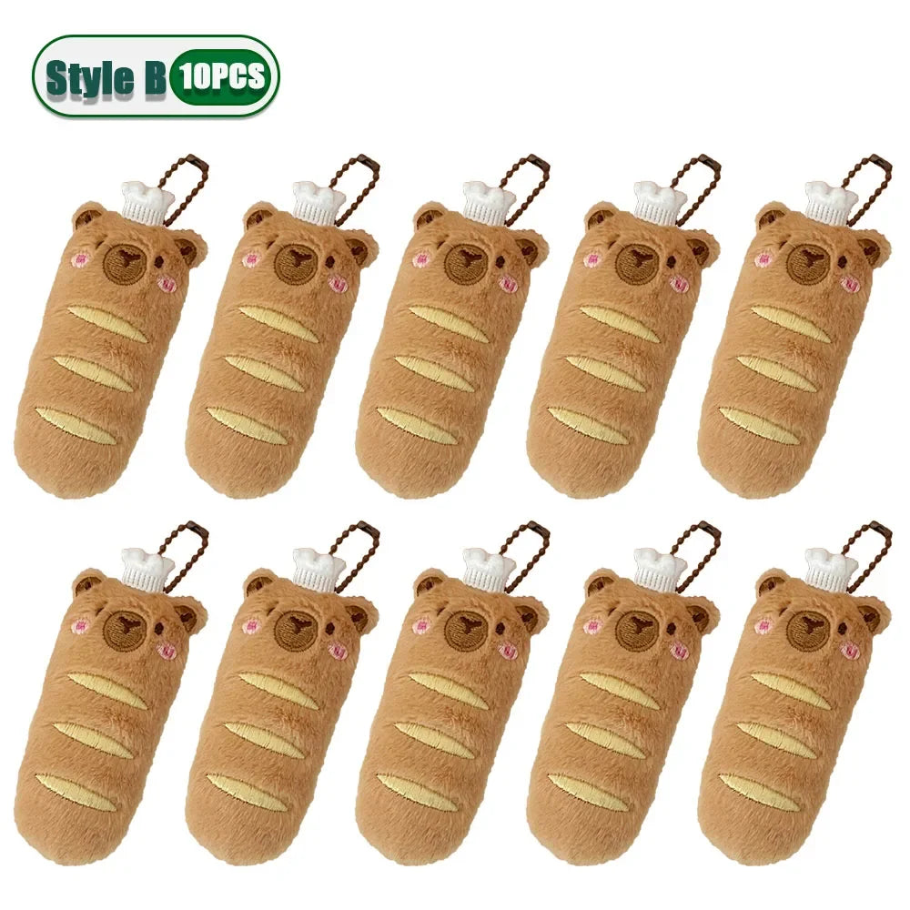 1–10PCS Gourmet Capybara Plush Pendant – Cute Cartoon Doll for Bags, Decor & Gifts - Image 28