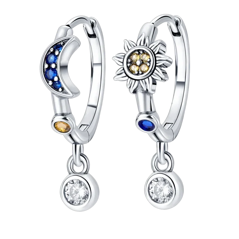 Luxury Original 925 Sterling Silver Chunky Hoop Earrings – Big Heart Circle Zircon Design - Image 75