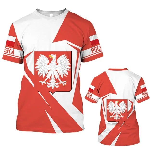 Polish Polska White Eagle Emblem T-Shirt – 3D Nation Flag Graphic Tee for Men - Image 17