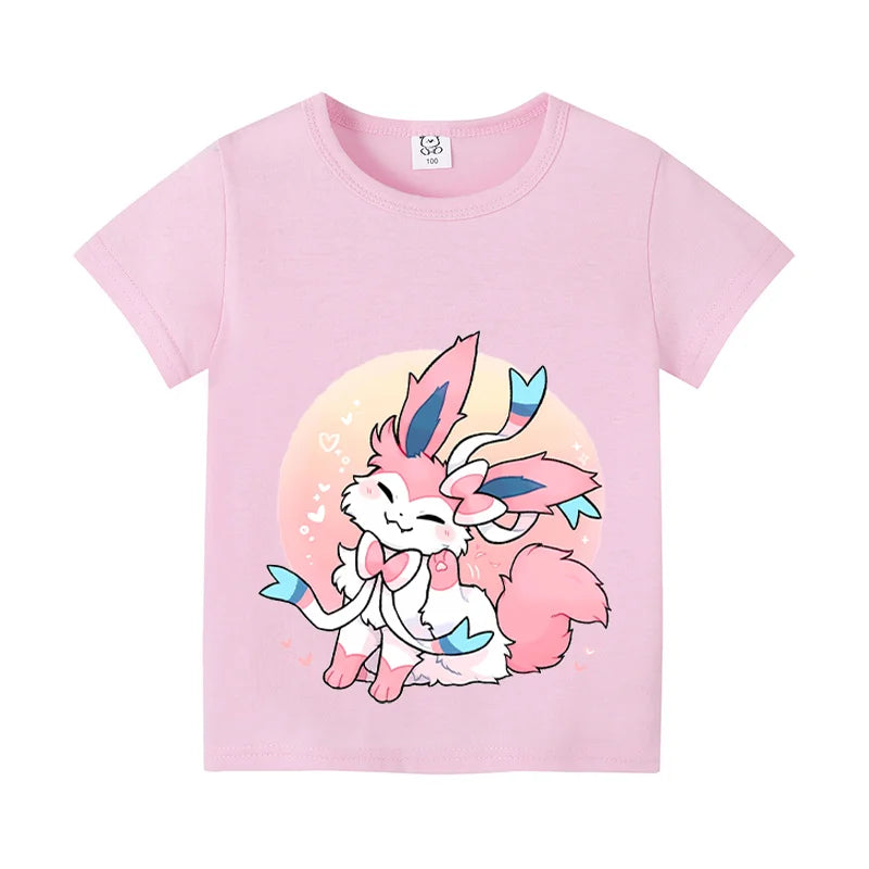 Pikachu Kids T-Shirt – Pokémon Summer Short Sleeve Tee with Lucario & Greninja Design - Image 19