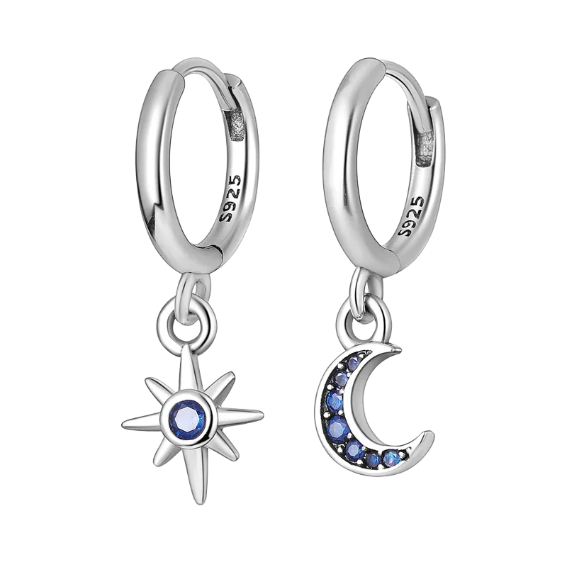 Luxury Original 925 Sterling Silver Chunky Hoop Earrings – Big Heart Circle Zircon Design - Image 54