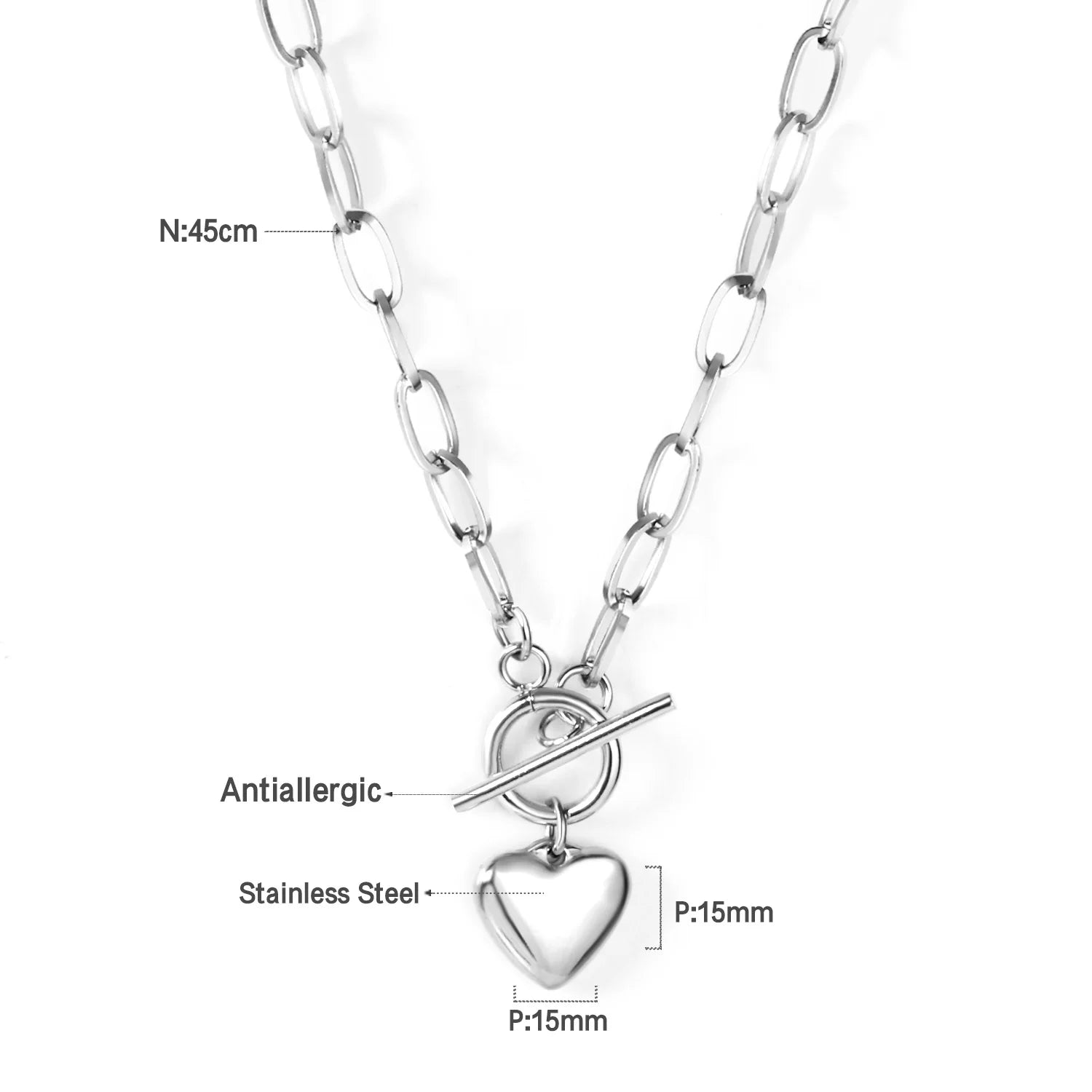 ASONSTEEL Romantic Heart Pendant Necklace – Golden Stainless Steel Choker for Women - Image 22