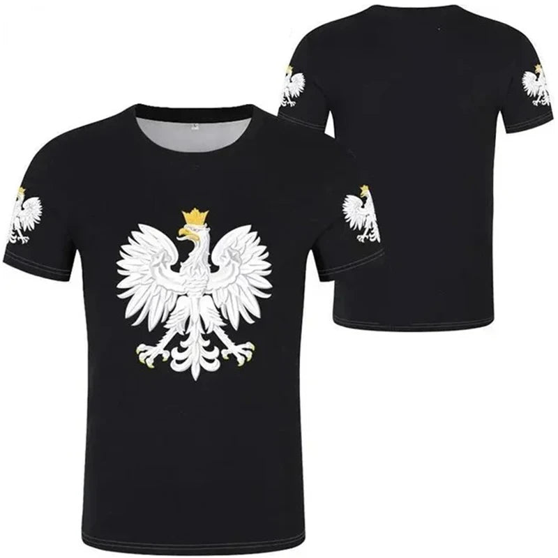 Polish Polska White Eagle Emblem T-Shirt – 3D Nation Flag Graphic Tee for Men - Image 6